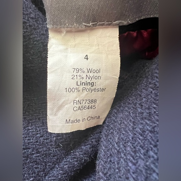 J Crew Nello Gori Coat Sz 4 Navy Blue Jacket Wool Blend Peacoat Preppy Nautical - Picture 11 of 11
